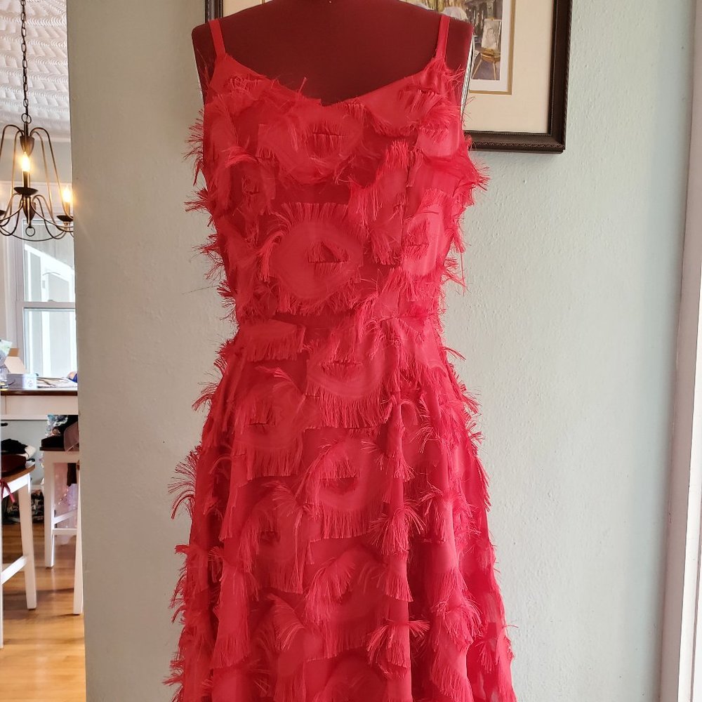 Red Eyelash Lace Cocktail dress - sz 6